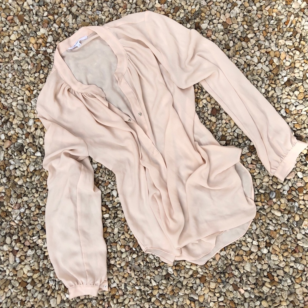 Pale Rose peach ballerina 🩰 blouse top S